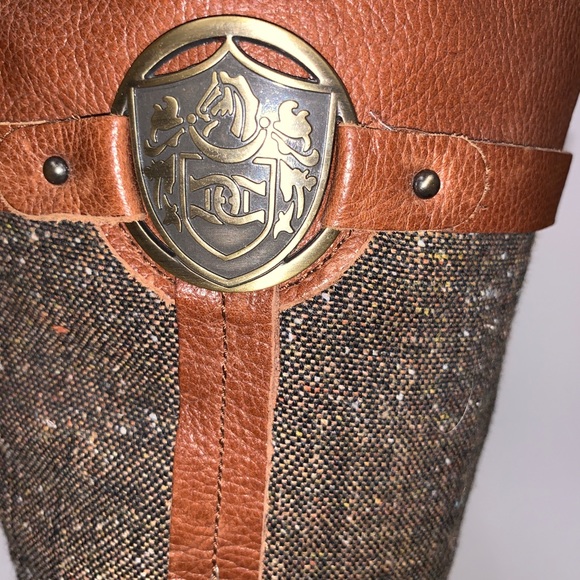 Etienne Aigner Womens Tweed/Leather Boots - Picture 6 of 13